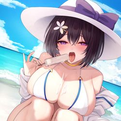 This is a pixiv picture whose title is 水着幼馴染ちゃん.