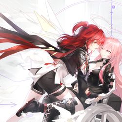 This is a pixiv picture whose title is 【明日方舟】蕾缪姐妹.