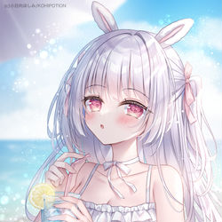 This is a pixiv picture whose title is 一口飲む…？🍹.