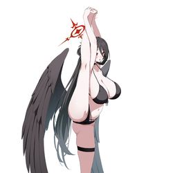 This is a pixiv picture whose title is きわどい水着できわどいポーズな水着ハスミ👙.
