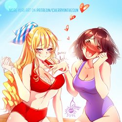 This is a pixiv picture whose title is Rae x Claire - Ice cream.