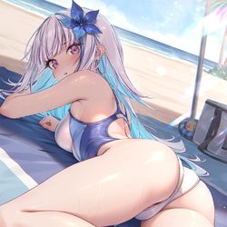 This is a pixiv picture whose title is 競泳リゼ様～.
