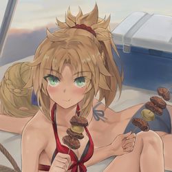 This is a pixiv picture whose title is BBQ肉付きなモードレッド.