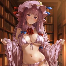 This is a pixiv picture whose title is 水着パチュリー.