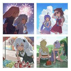 This is a pixiv picture whose title is 夏のボイロちゃんたち.
