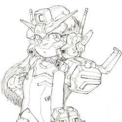 This is a pixiv picture whose title is ガンダムヘビーアームズ改少女.