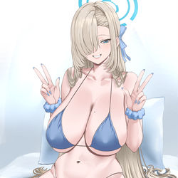 This is a pixiv picture whose title is 一之瀬アスナ(水着).