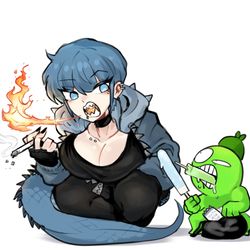 This is a pixiv picture whose title is 가메챤과 아이스크림.