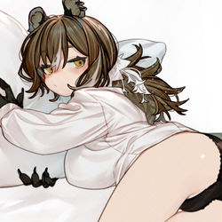 This is a pixiv picture whose title is #アークナイツロビン裸シャツ部.