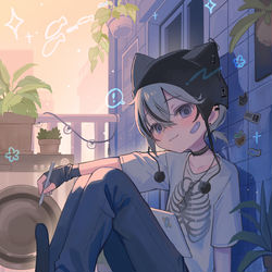 This is a pixiv picture whose title is 🐱ネコ.