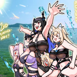 This is a pixiv picture whose title is Advent 2nd Anniversary.