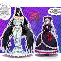 This is a pixiv picture whose title is Body Swap! Shalltear and Albedo.