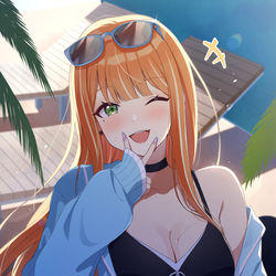 This is a pixiv picture whose title is 水着清夏🧡.