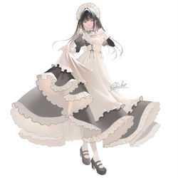 This is a pixiv picture whose title is 牡蠣×メイド.