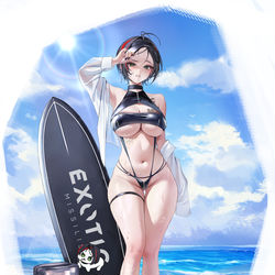 This is a pixiv picture whose title is “𝒞𝓇ℴ𝓌’𝓈 ℬℯ𝒶𝒸𝒽 𝒟𝒶𝓎 📸”.