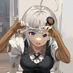 This is a pixiv picture whose title is 前髪カットあかりさん.