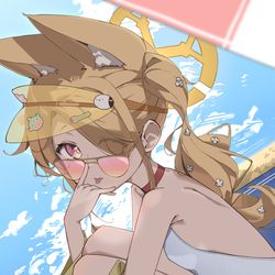 This is a pixiv picture whose title is 百合園セイア「水着」.