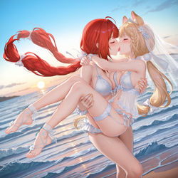 This is a pixiv picture whose title is 龙宫公主与她的专属骑士❤.