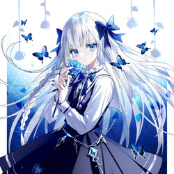 This is a pixiv picture whose title is 水色のバラ.