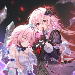 This is a pixiv picture whose title is 长夜月&三月七.