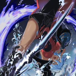This is a pixiv picture whose title is 新月同行.