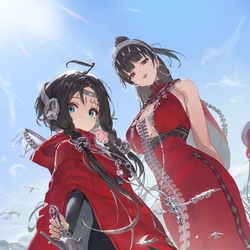 This is a pixiv picture whose title is 新月同行.