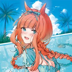 This is a pixiv picture whose title is サイレンススズカ～プールで(2).