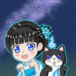 This is a pixiv picture whose title is 👻うらめしニャ～👻.