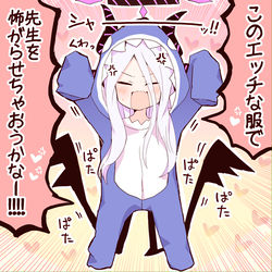 This is a pixiv picture whose title is 先生を怖がらせましょう！.