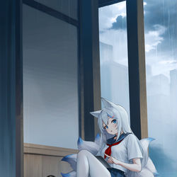 This is a pixiv picture whose title is 天気が晴れるのを待つ.