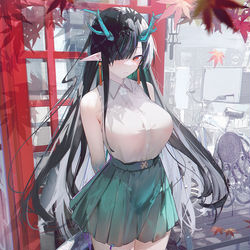 This is a pixiv picture whose title is 夕.