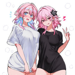 This is a pixiv picture whose title is 三月七 x 長夜月.