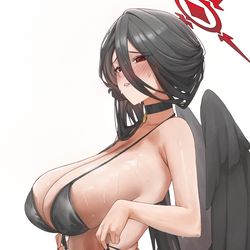 This is a pixiv picture whose title is ハスミ（水着）.