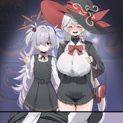 This is a pixiv picture whose title is カノエ&エリ.