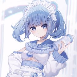 This is a pixiv picture whose title is メイドなママに甘えたい🍼.