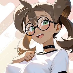 This is a pixiv picture whose title is You like my glasses?! thank you∿.