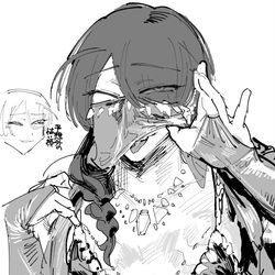 This is a pixiv picture whose title is 糸目腹黒占いムチムチお兄さんに弱い.