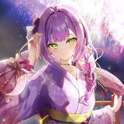 This is a pixiv picture whose title is 【ホロナツ2025】常闇トワ👾.