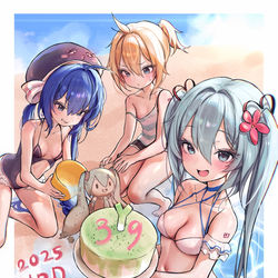 This is a pixiv picture whose title is ミクちゃん HBD.