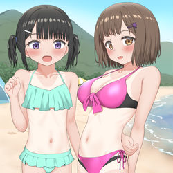 This is a pixiv picture whose title is 日焼けJCちゃん達.