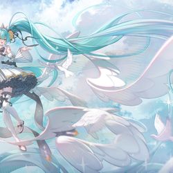 This is a pixiv picture whose title is 初音ミク誕生祭2025.