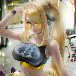 This is a pixiv picture whose title is シロナ / Sporty Cynthia.