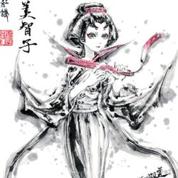 This is a pixiv picture whose title is 【極道畫師】美智子.