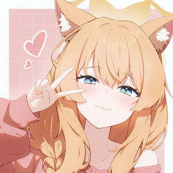 This is a pixiv picture whose title is ✌💛.