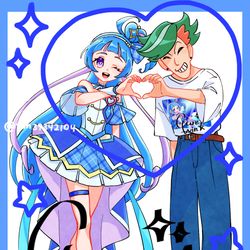 This is a pixiv picture whose title is 推し💙✨.