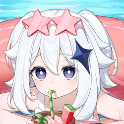 This is a pixiv picture whose title is ツインテパイモン🍉.