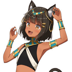 This is a pixiv picture whose title is 褐色エジプト猫耳ロリ.