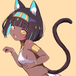 This is a pixiv picture whose title is ワイの褐色エジプト猫耳ロリ.