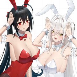 This is a pixiv picture whose title is 大鳳と白鳳でバニーちゃん.