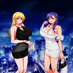 This is a pixiv picture whose title is 絵里と希【港区女子モード】.